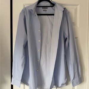 Michael Kors Blue and White Striped Shirt
